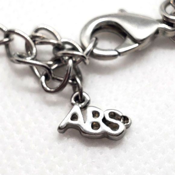 ABS Allen Schwartz - necklace-silver Metal -crystal/rhinestones-pre-owned - Picture 4 of 9